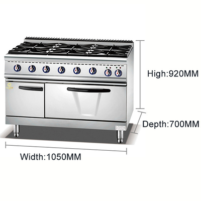 Máquina de cozinhar comercial a gás com regulagem de temperatura ajustável para cozinha de restaurante