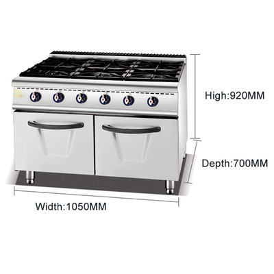 Máquina de cozinhar de gama de controlo de temperatura ajustável GL-ZH-RA-6A com baixo ruído e válvula de gás GLP/GNL