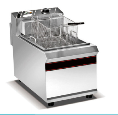 Aço inoxidável 1 frigorífico de tanque Equipamento de cozinha de restaurante com painel de controle mecânico para fritura de precisão