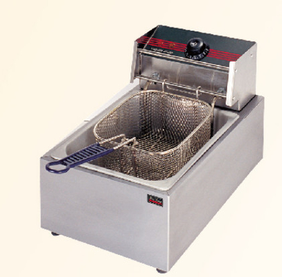 Aço inoxidável 1 frigorífico de tanque Equipamento de cozinha de restaurante com painel de controle mecânico para fritura de precisão