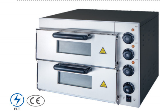 220V-240V Forno de pizza Painel de controlo mecânico de aço inoxidável prateado para assar pizza