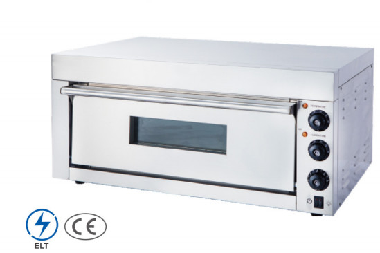 Forno de pizza profissional de aço inoxidável com painel de controlo mecânico
