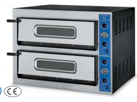 Forno de pizza de aço inoxidável com painel de controle mecânico Função de cozimento Finalização prateada