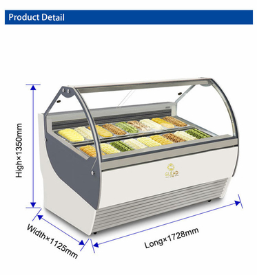 Vitrine de gelado ventilado para refrigeração industrial - 16 a - 18