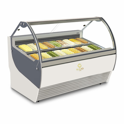 18pcs unidade de refrigeração com refrigeração a ar Pan Qty italiana com base de mármore / aço inoxidável