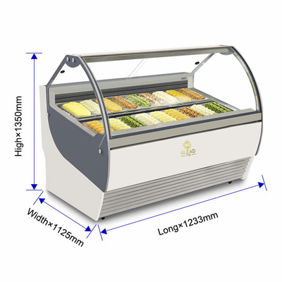 Equipamento de refrigeração comercial ventilado com base de mármore