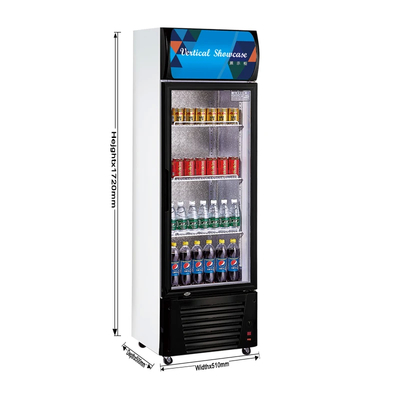 Comércio de aço inoxidável refrigerador de exibição de bebidas 210L volume de arrefecimento 220-240v Voltagem 0-10 temperatura