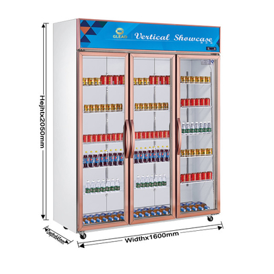 Frigorífico de exibição de bebidas de aço inoxidável 210L para refrigeração de bebidas a 0-10 temperaturas