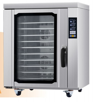 Forno de convenção comercial de aço inoxidável para assar alimentos com painel de controlo digital