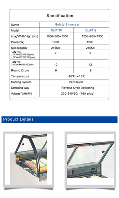 Unidade de refrigeração ventilada de descongelamento de ciclo inverso 220-240V/1PH/50HZ com 18 panelas italianas