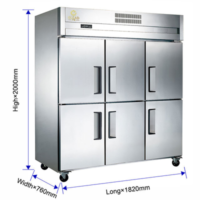 Refrigerador de restaurante de aço inoxidável elétrico com temperatura entre -12oC e -18oC