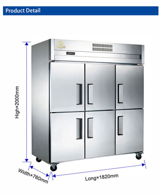 Refrigerador de restaurante de aço inoxidável elétrico com temperatura entre -12oC e -18oC