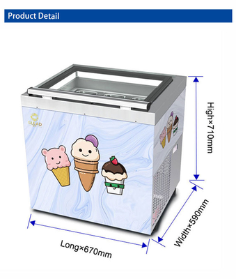 Unidades de armazenamento frio industrial ventiladas / unidades de refrigeração industrial com vitrine inteligente de sorvete Gelato