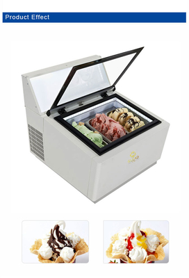 Unidades de armazenamento frio industrial ventiladas / unidades de refrigeração industrial com vitrine inteligente de sorvete Gelato