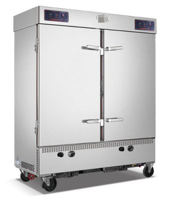 12KW Solução de Hotel Elétrico Equipamento de Lobby do Hotel Arroz Carro a vapor Porta dupla 24 bandejas para grandes quantidades de arroz