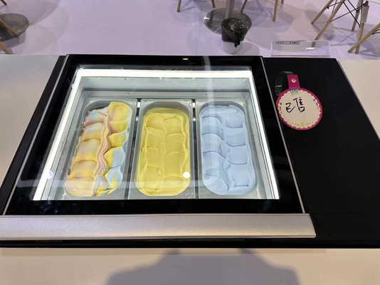 Smart Gelato Ice Cream Showcase Equipamento de refrigeração de 200W 44KG N.W. -16.C a -18.C Temperatura 220-240V