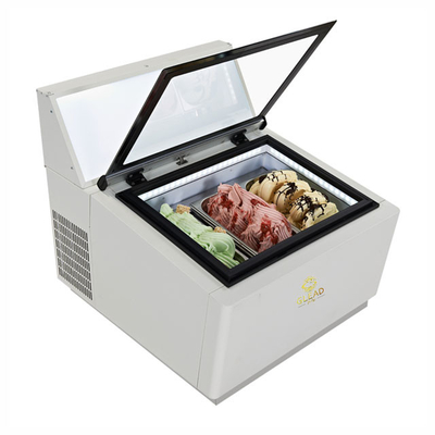 Smart Gelato Ice Cream Showcase Equipamento de refrigeração de 200W 44KG N.W. -16.C a -18.C Temperatura 220-240V