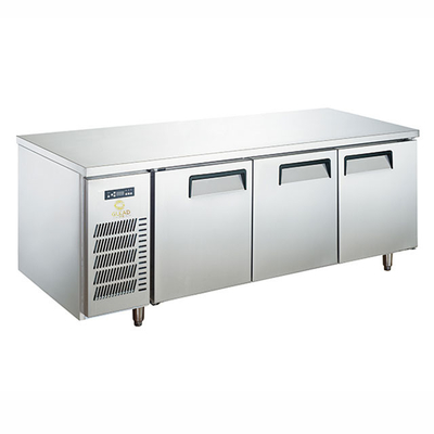 0°C-5°C Refrigerador de mesa de trabalho de aço inoxidável eléctrico para restaurante para armazenamento e refrigeração