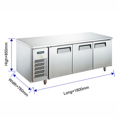 Refrigerador de mesa de trabalho de restaurante elétrico de aço inoxidável 0C a 5C Eficiência de arrefecimento