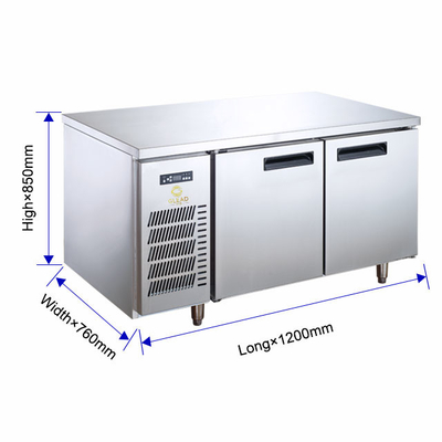 Refrigerador de mesa de trabalho de restaurante elétrico de aço inoxidável 0C a 5C Eficiência de arrefecimento