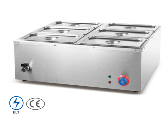 Bain Marie de aço inoxidável comercial para aquecimento de sopa 0-100°C 220-240V Combustível elétrico