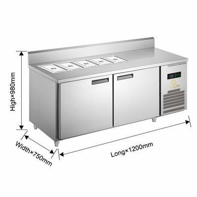 Equipamento de refrigeração industrial com arrefecimento por ar Armários de pizzas/armários de salada para armários de refrigeração