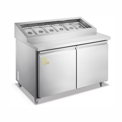 Frigorífico de ar Armários de pizzas/armários de salada 390W Potência 270-410L Volume 5~-18°C Temperatura segura e estável