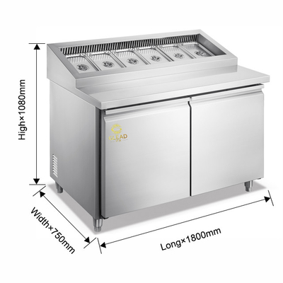 5~-18\u2103 Equipamento de refrigeração 270/340/410L com armários de saladas
