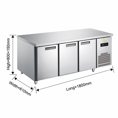 Secure Stable 390W Refrigerador Industrial Armários de pizza/armários de salada Unidade com 270-410L de volume