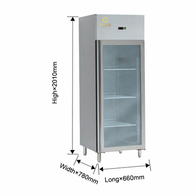 GN1/1 Equipamento de refrigeração vertical com frigorífico de tamanho grande, operando a -14 ~ 18 °C para armazenagem de grandes volumes