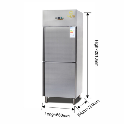 Refrigerador de ar 600L 2 meias portas chiller vertical unidade de condensação de refrigeração comercial -14 a -18C