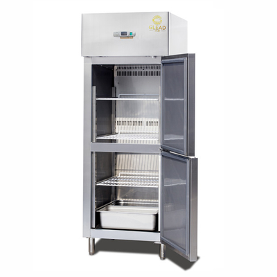Refrigerador de ar 600L 2 meias portas chiller vertical unidade de condensação de refrigeração comercial -14 a -18C