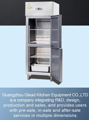 Refrigerador de ar 600L 2 meias portas chiller vertical unidade de condensação de refrigeração comercial -14 a -18C
