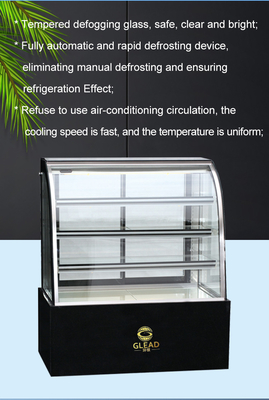 Eficiência Unidade de refrigeração industrial refrigerada a ar 415L Vitrine de bolo 2~8°C Faixa de temperatura