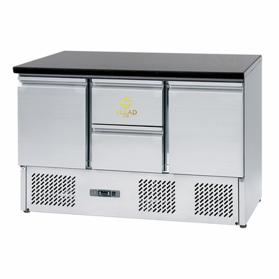 Refrigerador de três portas de aço inoxidável 220-240V Unidade de refrigeração GN1/3 para faixa de temperatura 2-8.C
