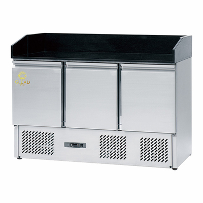 Refrigerador de três portas de aço inoxidável 220-240V Unidade de refrigeração GN1/3 para faixa de temperatura 2-8.C