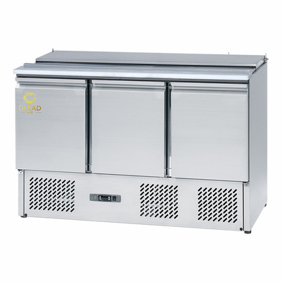 Refrigerador industrial de aço inoxidável de 3 portas para controlo preciso da temperatura