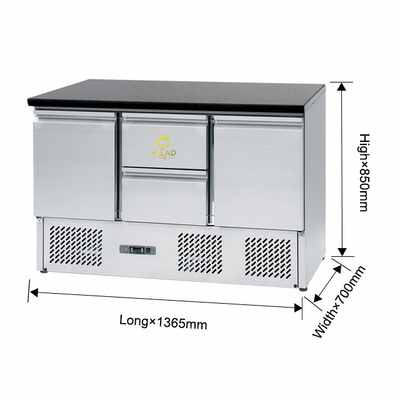 220-240V 2N~50HZ Ss304 Chiller de mesa de trabalho industrial com 3 portas