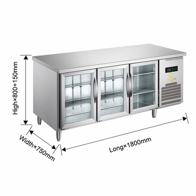 Unidade de refrigeração arrefecida a ar para controlo preciso da temperatura - Refrigerador de portas de vidro duplas Ss304