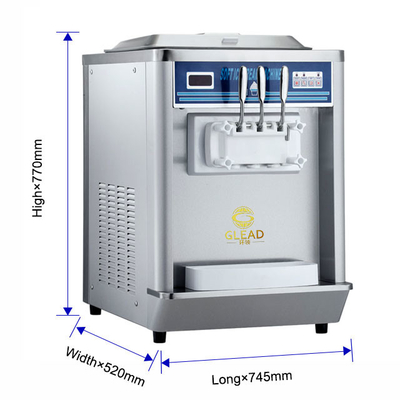 Máquina de produção de sorvete 200-300 CUPS/h com 2 Hoppers e 1.7kW de potência