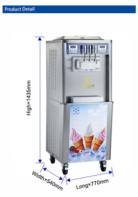 Máquina de gelado industrial de conservação noturna 360-460 xícaras/h 22-28kg/h Taxa de produção 220-240Vvoltagem