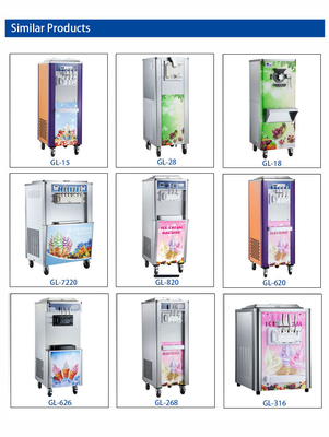 Máquina de gelado industrial de conservação noturna 360-460 xícaras/h 22-28kg/h Taxa de produção 220-240Vvoltagem