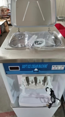 Máquina de sorvete macio com 2x2.1L FREEZINGTANK 360-460 xícaras/hora de saída R404A refrigerante