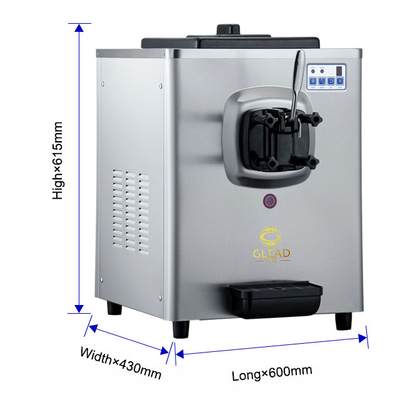 1.6L Tanque de congelamento Máquina de sorvete macio com 5L Hopper 220-240V Voltagem 100-150 xícaras por hora