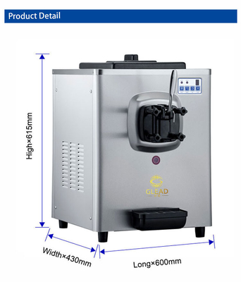 Máquina de gelado suave 6-8 kg/h Produção 5L Hopper para pré-refrigeração e conservação noturna