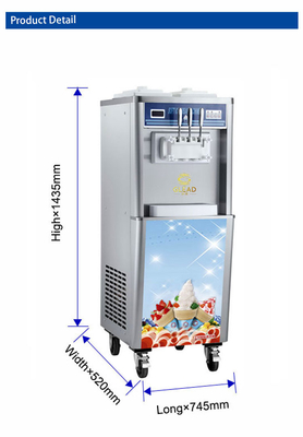 Máquina industrial de gelados moles com refrigerante R22/R404A