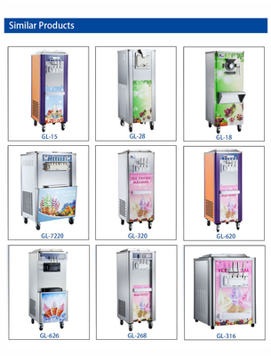 Máquina industrial de gelados moles com refrigerante R22/R404A