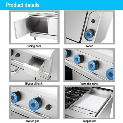 Forno de gás comercial de aço inoxidável com 4 camadas e forno de gás natural/gás liquefeito com 150 kg de peso