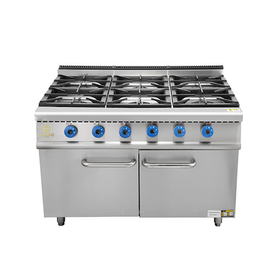 Gas 4 Range Stove With Oven SS304 Equipamento de cozinha de hotel Tipo GLP/Gás natural