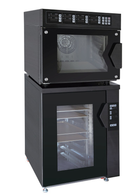 Equipamento de cozinha preto para cozinhar no forno de convecção.